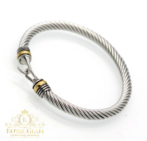 Vintage "Italy" Clasp  Cable Bracelet