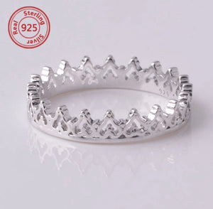 925 Sterling Silver "Royal Crown" Stackable Ring