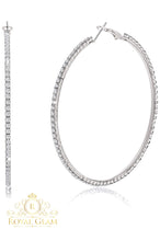 Load image into Gallery viewer, Sparkle Glam Oversized Hoop Earrings
